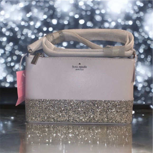 kate spade Handbags - Kate Spade Silver Sparkle Crossbody Bag || Grey